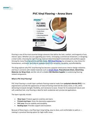 PVC Vinyl Flooring – Arona Store