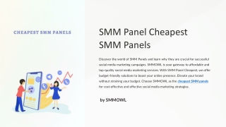 SMM Panel or Cheapest SMM Panels
