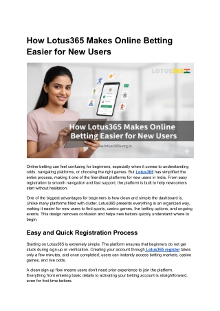 How Lotus365 Makes Online Betting Easier for New Users