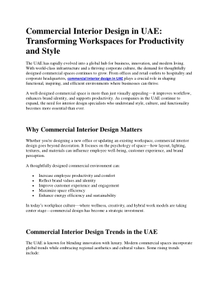 Commercial Interior Design in UAE