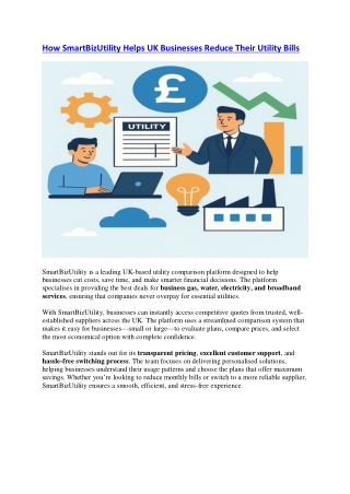 How SmartBizUtility Helps UK Businesses Reduce Their Utility Bills