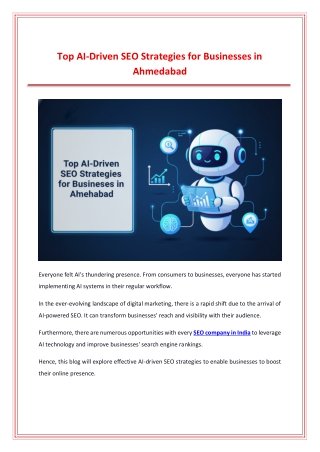 Top AI-Driven SEO Strategies for Businesses in Ahmedabad