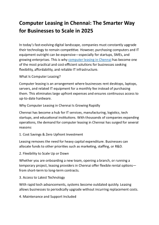 Computer Leasing in Chennai (1)