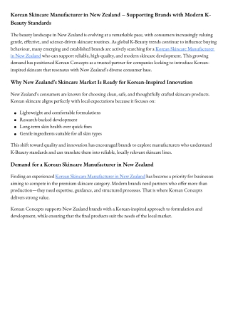 Korean Skincare Manufacturer in New Zealand