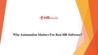 Why Automation Matters For Best HR Software?