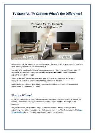 TV Stand Vs TV Cabinet What’s the Difference