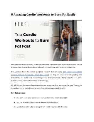 Top Cardio Workouts to Burn Fat