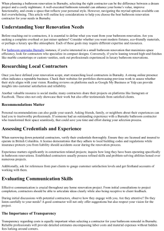 Choosing the Right Bathroom Renovation Contractor in Burnaby