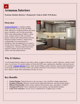 Armanaa Interiors Modular Kitchen Guide – Complete PDF Resource