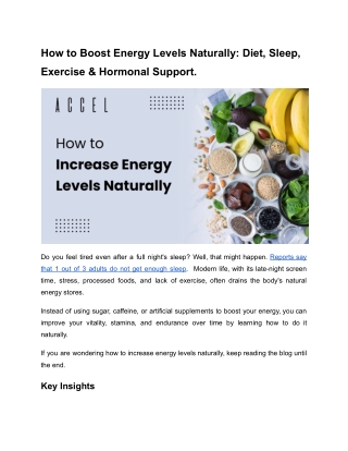 how to increase energy levels naturally