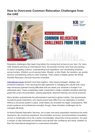 How to Overcome Common Relocation Challenges from the UAE