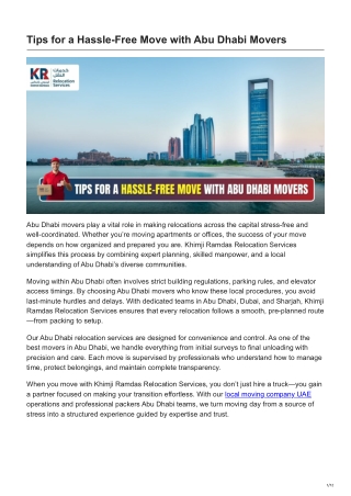 Tips for a Hassle-Free Move with Abu Dhabi Movers