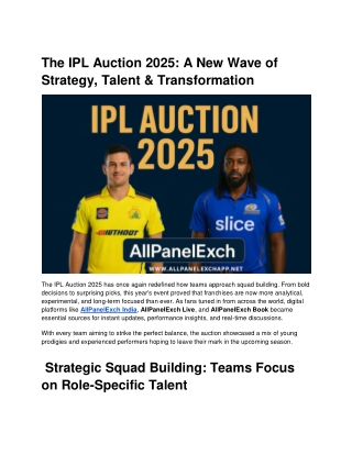 The IPL Auction 2025_ A New Wave of Strategy, Talent & Transformation