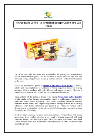 Where to Buy Power Rock Coffee