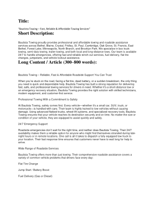 “Bautista Towing – Fast, Reliable & Affordable Towing Services”