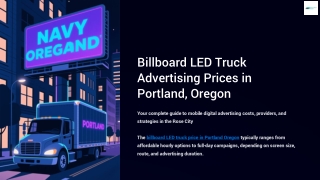Billboard LED Truck Price in Portland, Oregon: What You Need to Know