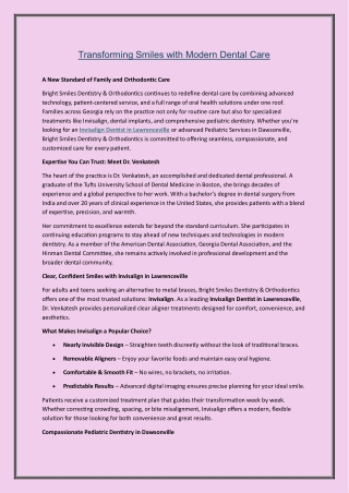 Transforming Smiles with Modern Dental Care