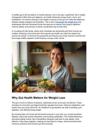 Gut-Friendly Meal Plans for Weight Loss: Why Fibre and Fermented Foods Help You