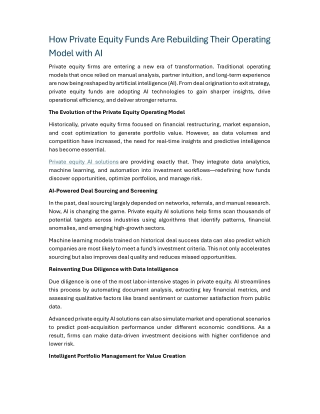 How Private Equity Funds Are Rebuilding Their Operating Model with AI