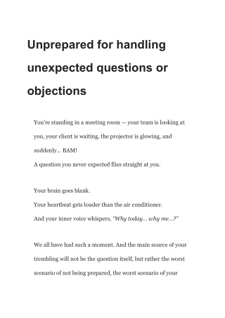 Unprepared for Unexpected Questions? Master Calm, Clarity & Confidence with Mind