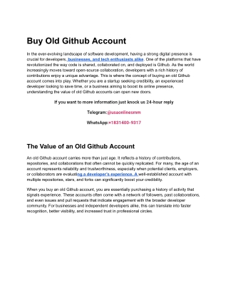 Your Guide to Buying Pre-Owned GitHub Accounts Online