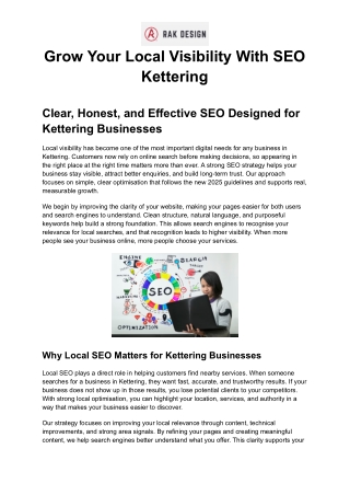 Grow Your Local Visibility With SEO Kettering