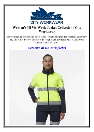 Women's Hi Vis Work Jacket Collection City Workwear