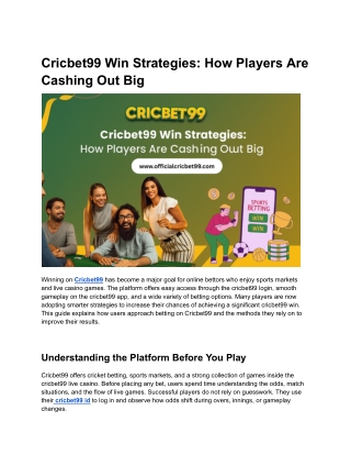 Cricbet99 Win Strategies How Players Are Cashing Out Big (2)