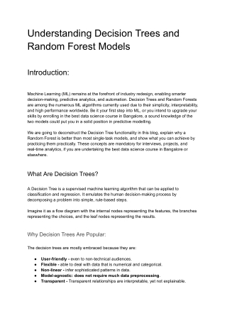 Understanding Decision Trees and Random Forest Models
