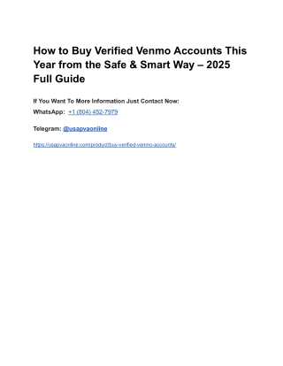 How to Buy Verified Venmo Accounts This Year from the Safe & Smart Way – 2025 Full Guide