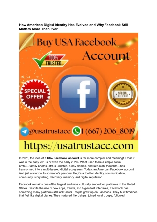 Step-by-Step Guide to Purchasing USA Facebook Accounts