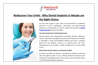 Rediscover Your Smile - Why Dental Implants in Marple are the Right Choice