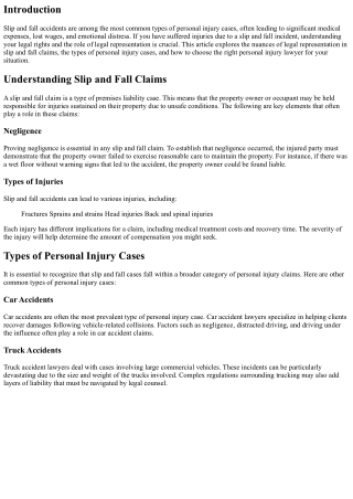 Legal Representation in Slip and Fall Claims: What You Should Know