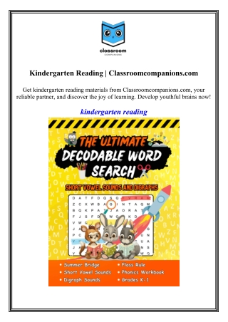 Kindergarten Reading Classroomcompanions.com