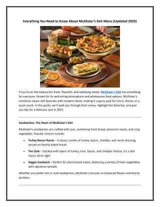 Everything You Need to Know About McAlister