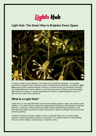 Light Hub-The Smart Way to Brighten Every Space