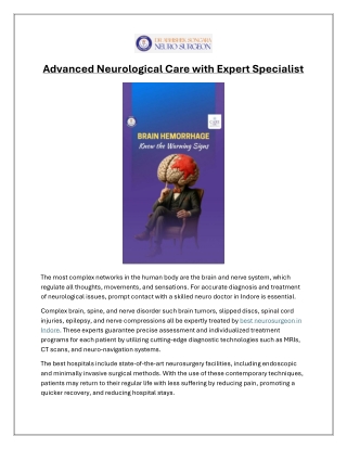 Advanced Neurological Care with Expert Specialist