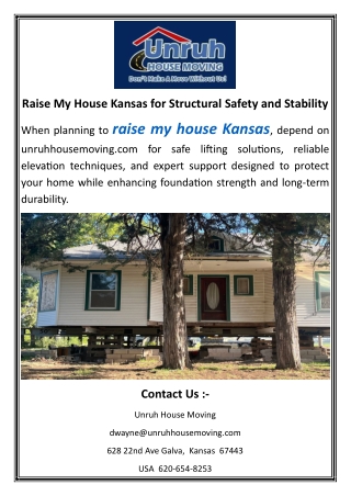 Raise My House Kansas for Structural Safety and Stability