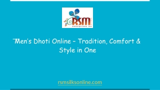 Men’s Dhoti Online – Tradition, Comfort & Style in One