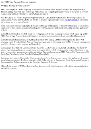 Passive rfid tags accuracy coils and magnetics