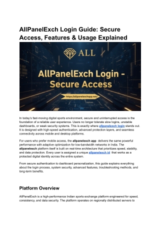 AllPanelExch Login Guide_ Secure Access, Features & Usage Explained