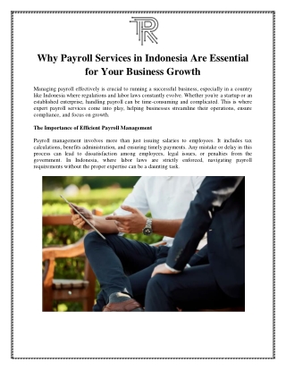 Why Payroll Services in Indonesia Are Essential for Your Business Growth