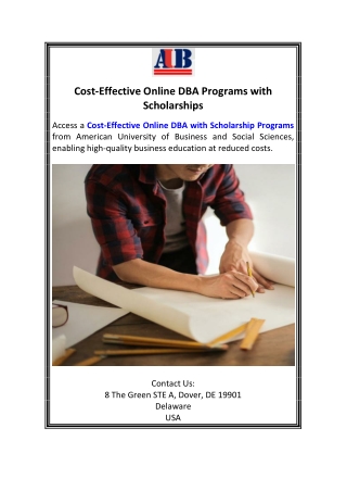 Cost-Effective Online DBA Programs with Scholarships
