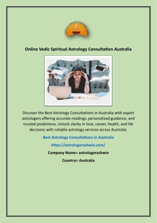 Online Vedic Spiritual Astrology Consultation Australia