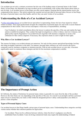 Exploring the Services of a Car Accident Lawyer in San Diego