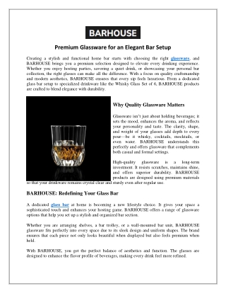 Premium Glassware for an Elegant Bar Setup