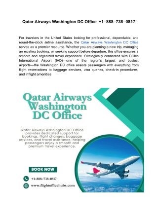 Qatar Airways Washington DC Office   1–888–738–0817