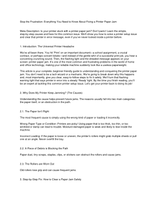 Stop the Frustration: Everything You Need to Know About Fixing a Printer Paper J