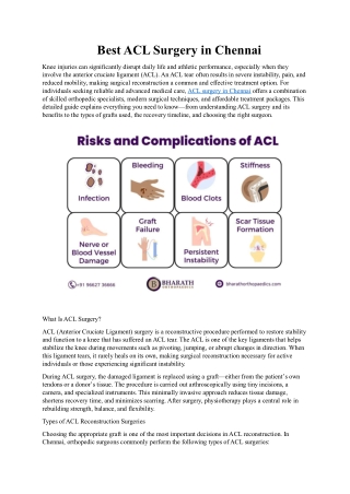 Best ACL Surgery in Chennai