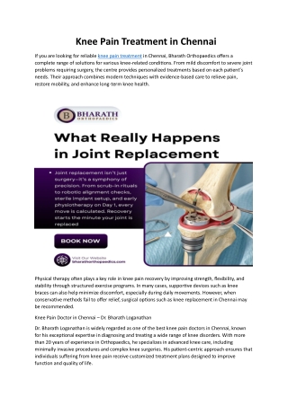 Knee Pain Treatment in Chennai